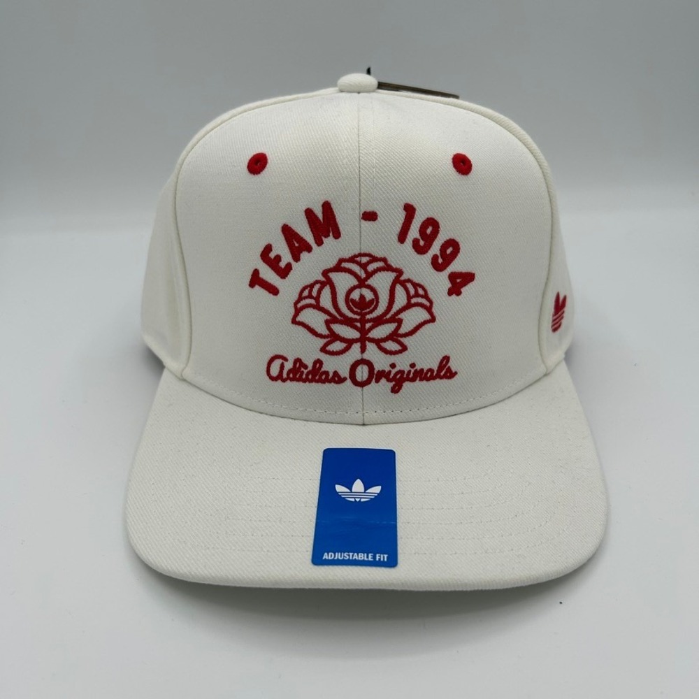 Adidas Originals Team 1994 All-Stars Snapback Hat White Red Rose Logo Cap NEW